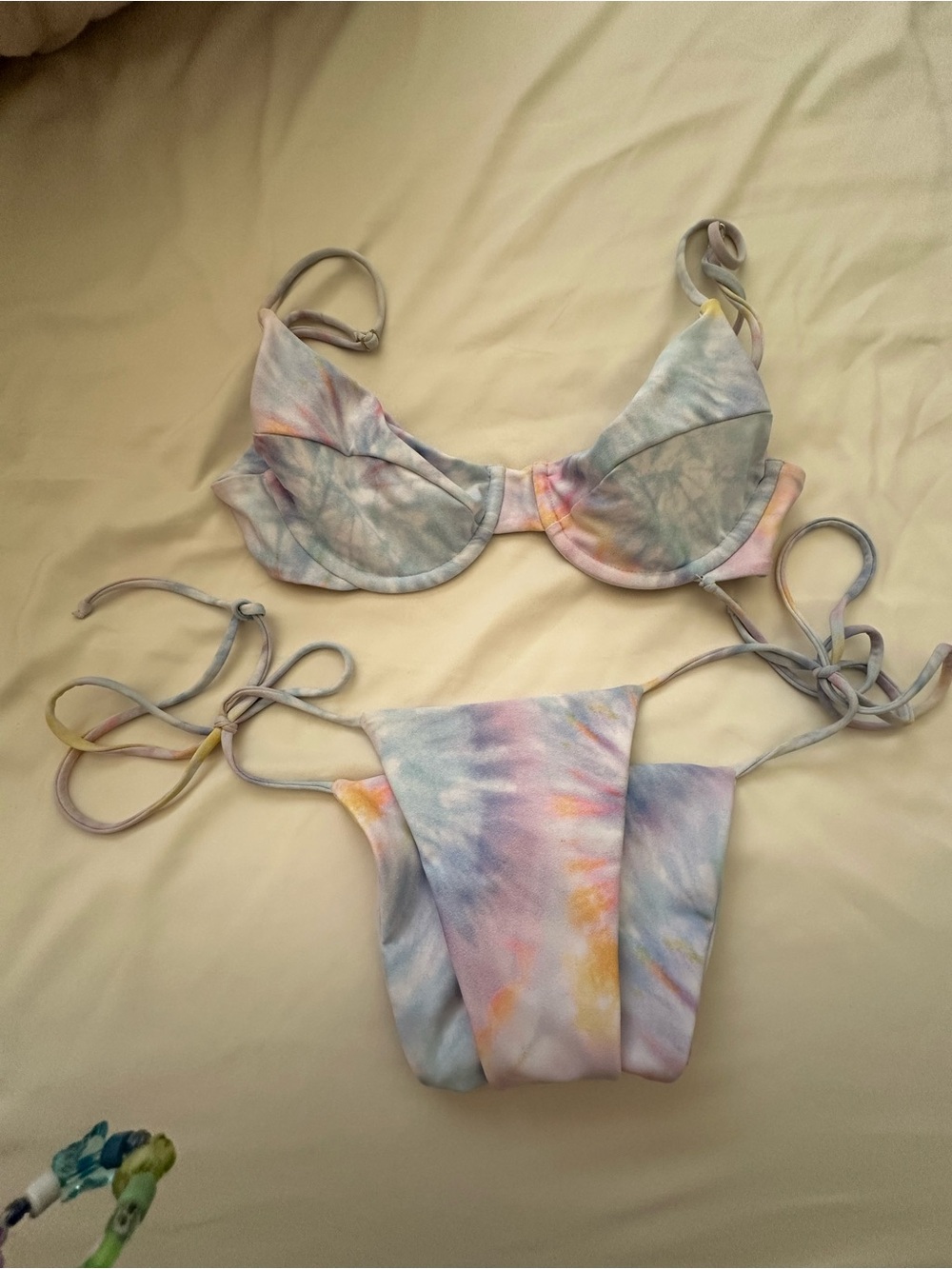 Skatie Pastel Tie-Dye Kate top Elsa bottom Bikini - Medium